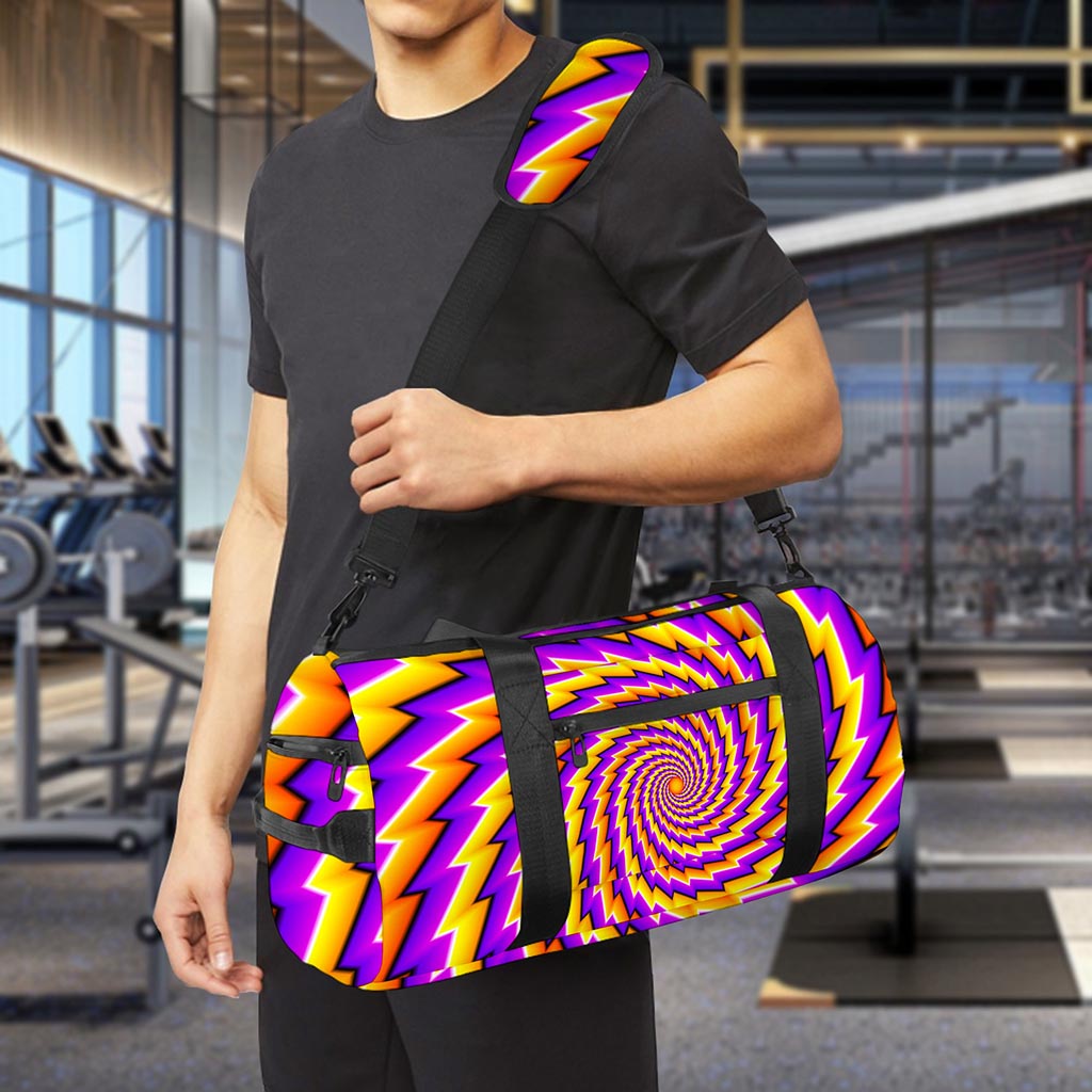 Yellow Twisted Moving Optical Illusion Gym Bag