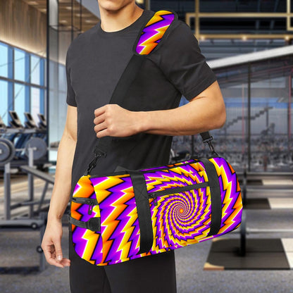 Yellow Twisted Moving Optical Illusion Gym Bag
