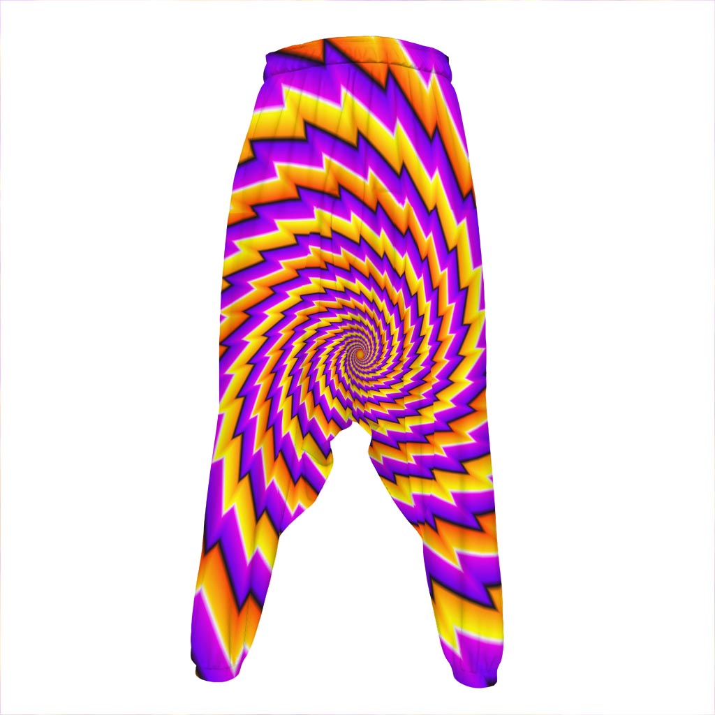 Yellow Twisted Moving Optical Illusion Hammer Pants