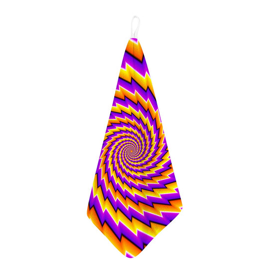 Yellow Twisted Moving Optical Illusion Hand Towel