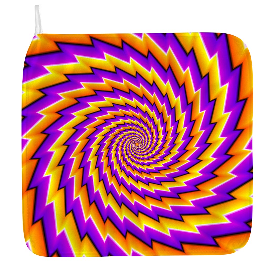 Yellow Twisted Moving Optical Illusion Hand Towel