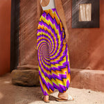 Yellow Twisted Moving Optical Illusion Harem Pants