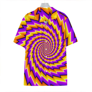 Yellow Twisted Moving Optical Illusion Hawaiian Shirt