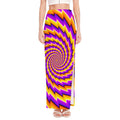 Yellow Twisted Moving Optical Illusion High Slit Maxi Skirt