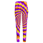 Yellow Twisted Moving Optical Illusion High-Waisted Pocket Leggings