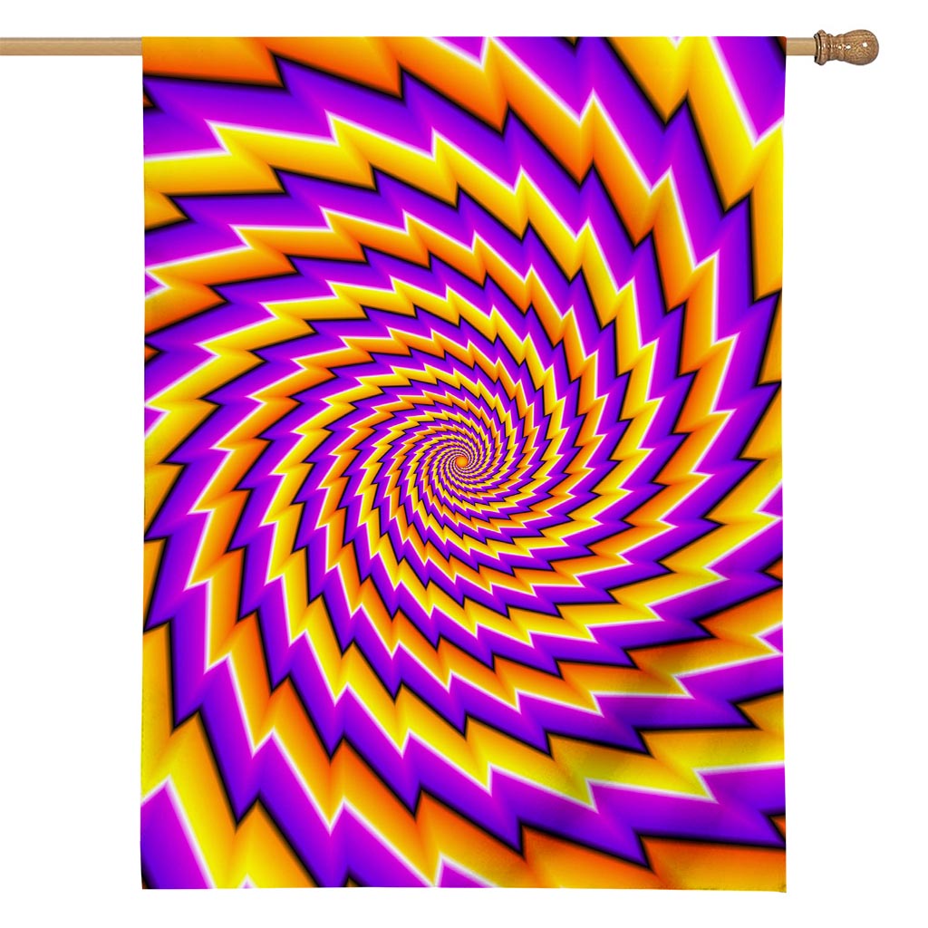 Yellow Twisted Moving Optical Illusion House Flag