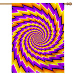 Yellow Twisted Moving Optical Illusion House Flag