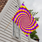 Yellow Twisted Moving Optical Illusion House Flag