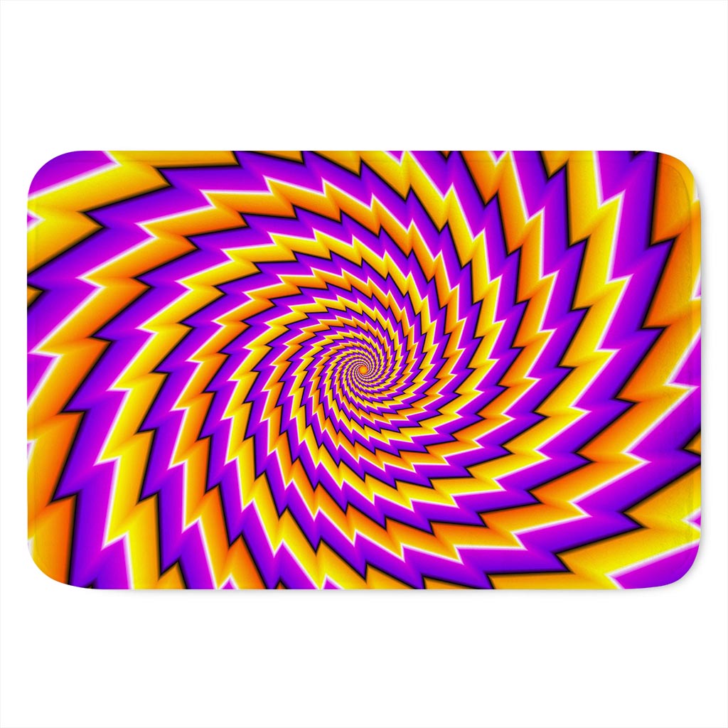 Yellow Twisted Moving Optical Illusion Indoor Door Mat