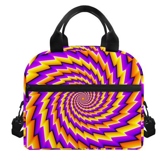 Yellow Twisted Moving Optical Illusion Insulated Lunch Bag