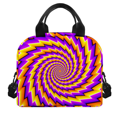 Yellow Twisted Moving Optical Illusion Insulated Lunch Bag