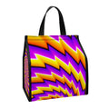 Yellow Twisted Moving Optical Illusion Insulated Lunch Tote