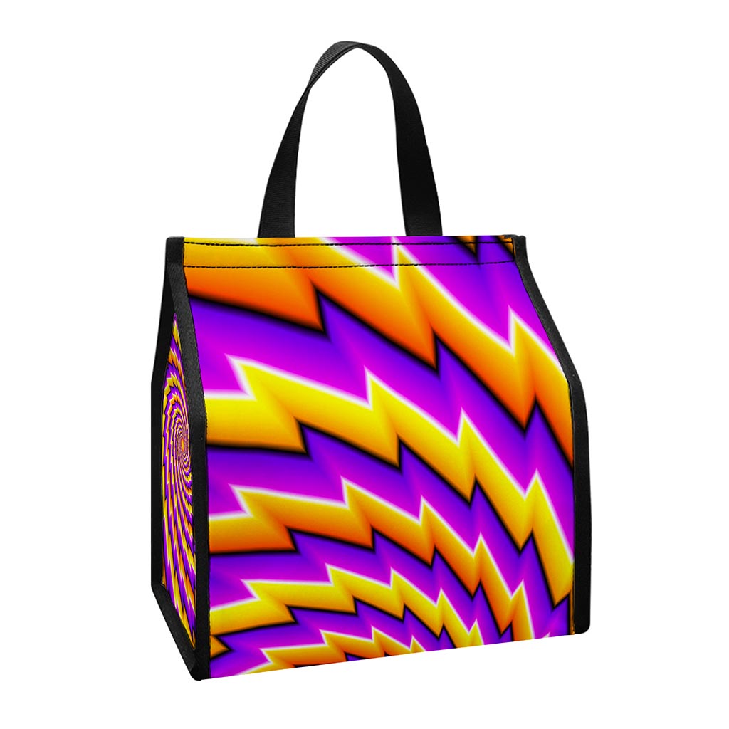 Yellow Twisted Moving Optical Illusion Insulated Lunch Tote