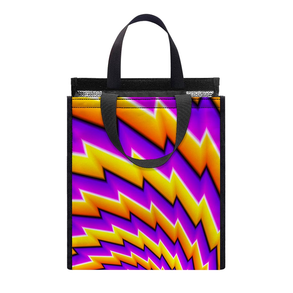 Yellow Twisted Moving Optical Illusion Insulated Lunch Tote