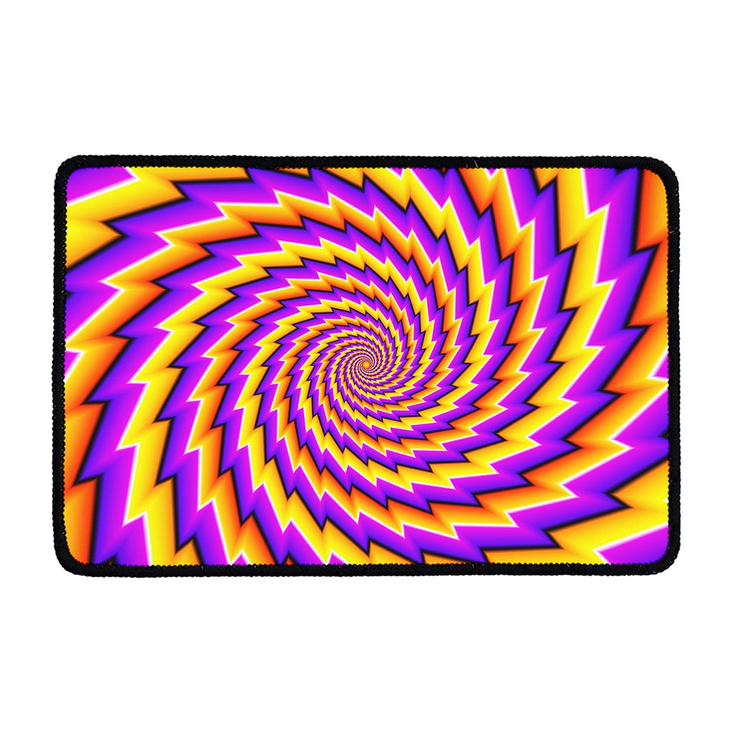 Yellow Twisted Moving Optical Illusion Kitchen Mat