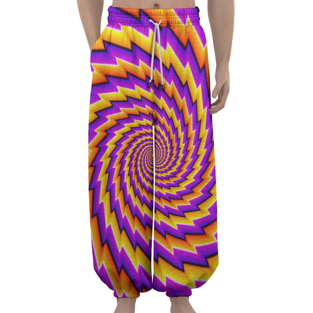 Yellow Twisted Moving Optical Illusion Lantern Pants