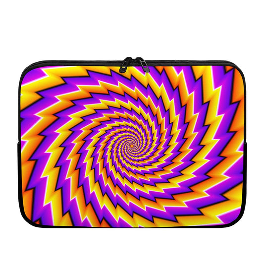 Yellow Twisted Moving Optical Illusion Laptop Sleeve
