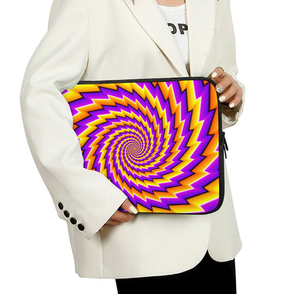 Yellow Twisted Moving Optical Illusion Laptop Sleeve