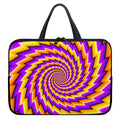 Yellow Twisted Moving Optical Illusion Laptop Sleeve With Handle