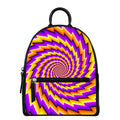 Yellow Twisted Moving Optical Illusion Leather Backpack
