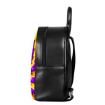 Yellow Twisted Moving Optical Illusion Leather Backpack