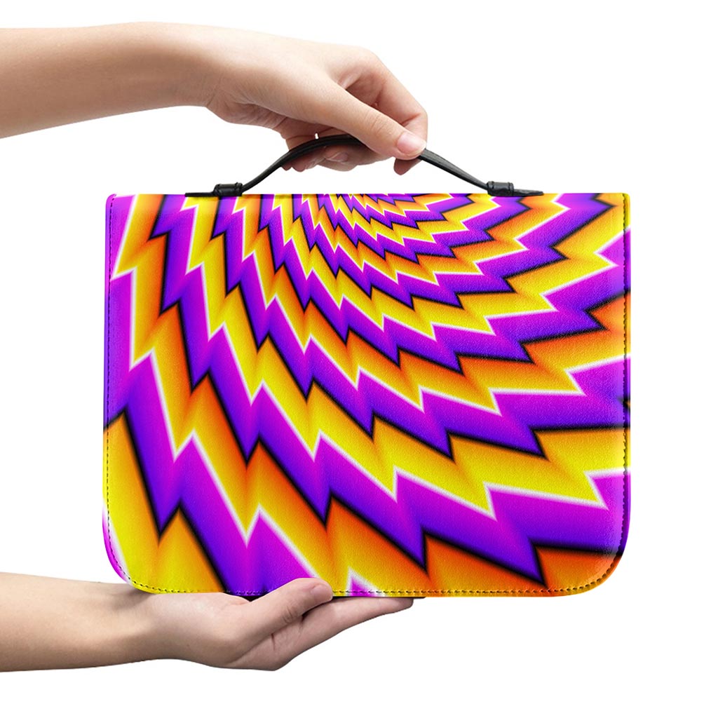 Yellow Twisted Moving Optical Illusion Leather Bible Cover