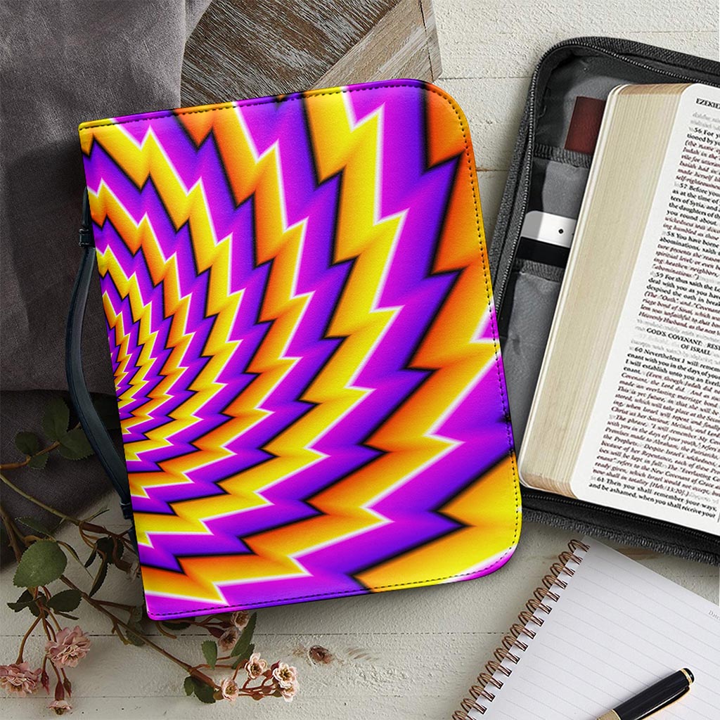 Yellow Twisted Moving Optical Illusion Leather Bible Cover