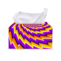 Yellow Twisted Moving Optical Illusion Leather Tissue Box Cover