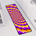 Yellow Twisted Moving Optical Illusion Long Kitchen Mat