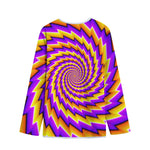 Yellow Twisted Moving Optical Illusion Long Sleeve Short Coat