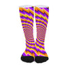 Yellow Twisted Moving Optical Illusion Long Socks