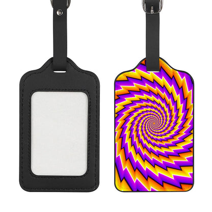 Yellow Twisted Moving Optical Illusion Luggage Tag