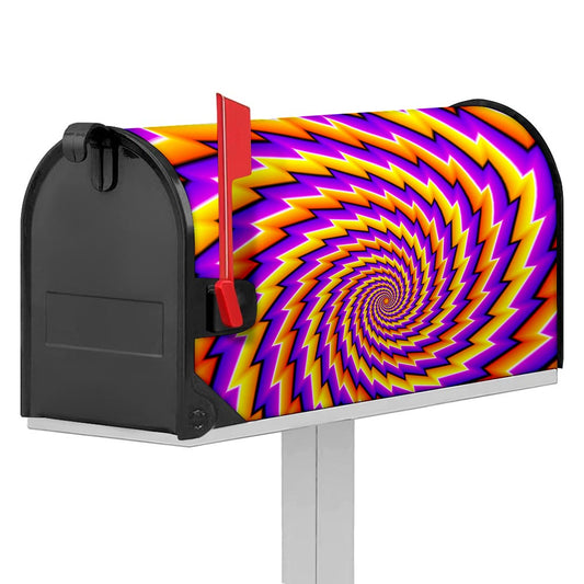 Yellow Twisted Moving Optical Illusion Mailbox Cover