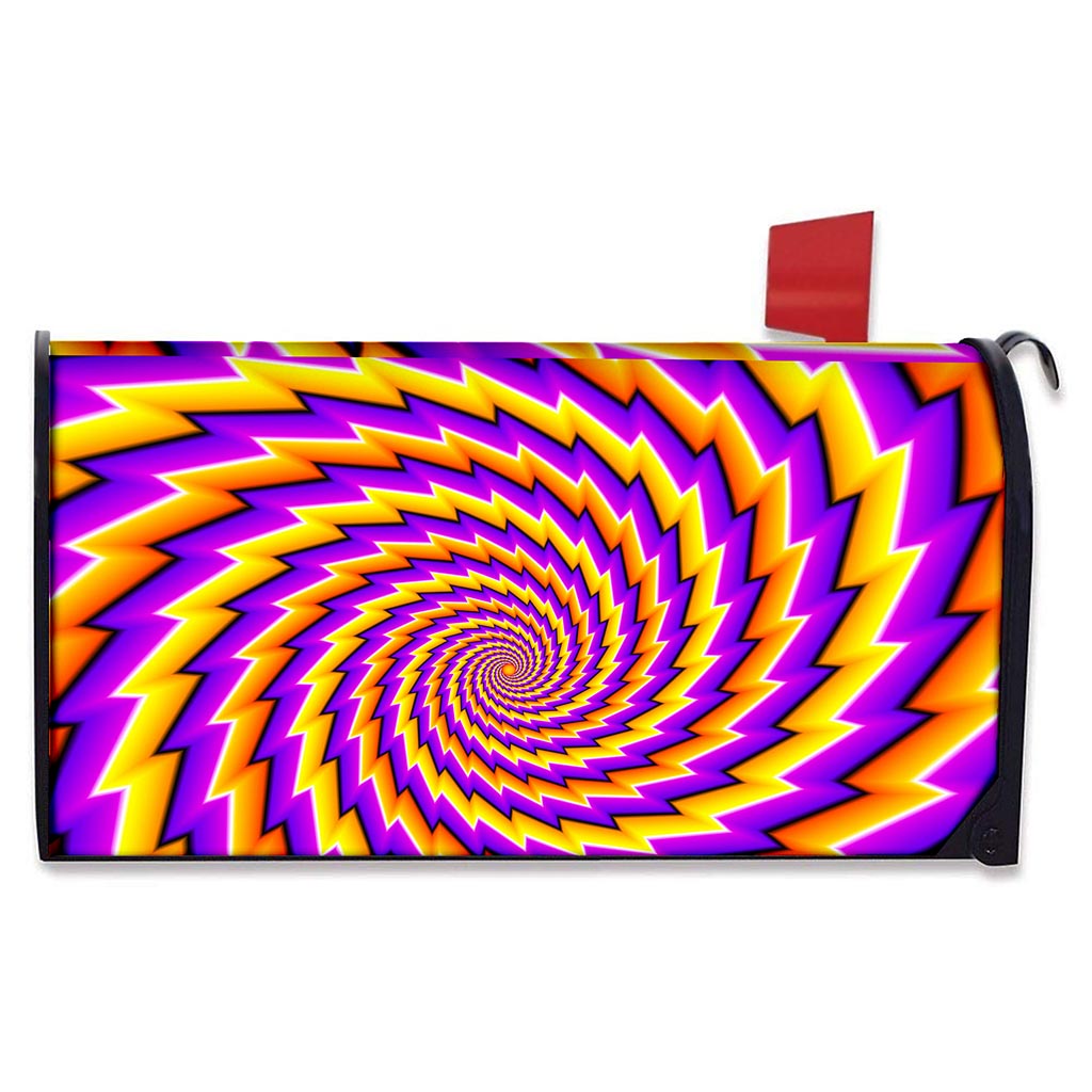 Yellow Twisted Moving Optical Illusion Mailbox Cover