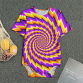 Yellow Twisted Moving Optical Illusion Men's Bodysuit