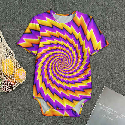 Yellow Twisted Moving Optical Illusion Men's Bodysuit