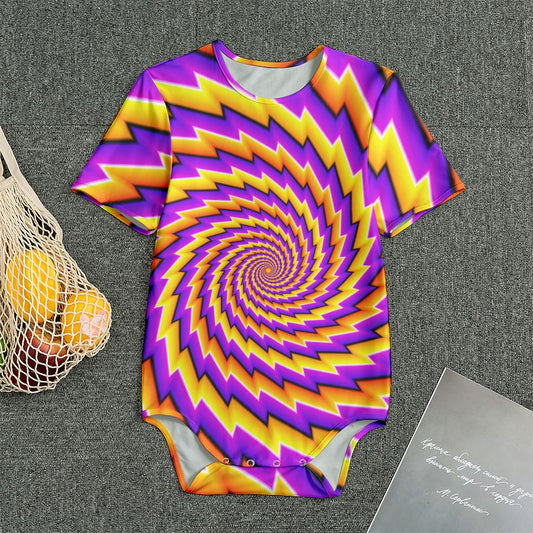 Yellow Twisted Moving Optical Illusion Men's Bodysuit