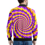Yellow Twisted Moving Optical Illusion Men's Bomber Jacket