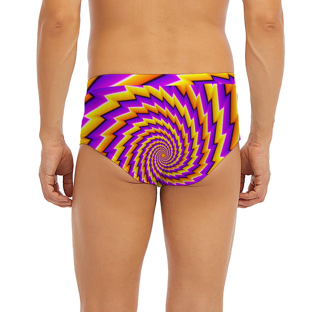 Yellow Twisted Moving Optical Illusion Men's Briefs