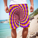 Yellow Twisted Moving Optical Illusion Men's Cargo Shorts