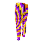 Yellow Twisted Moving Optical Illusion Men's Compression Pants