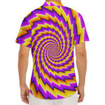 Yellow Twisted Moving Optical Illusion Men's Deep V-Neck Shirt