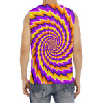 Yellow Twisted Moving Optical Illusion Men's Fitness Tank Top
