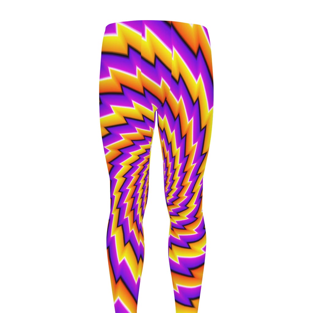 Yellow Twisted Moving Optical Illusion Men's leggings