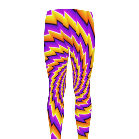 Yellow Twisted Moving Optical Illusion Men's leggings