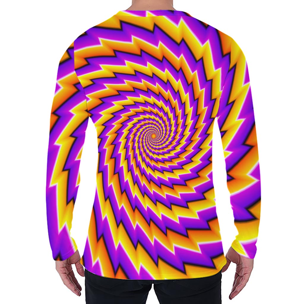 Yellow Twisted Moving Optical Illusion Men's Long Sleeve T-Shirt