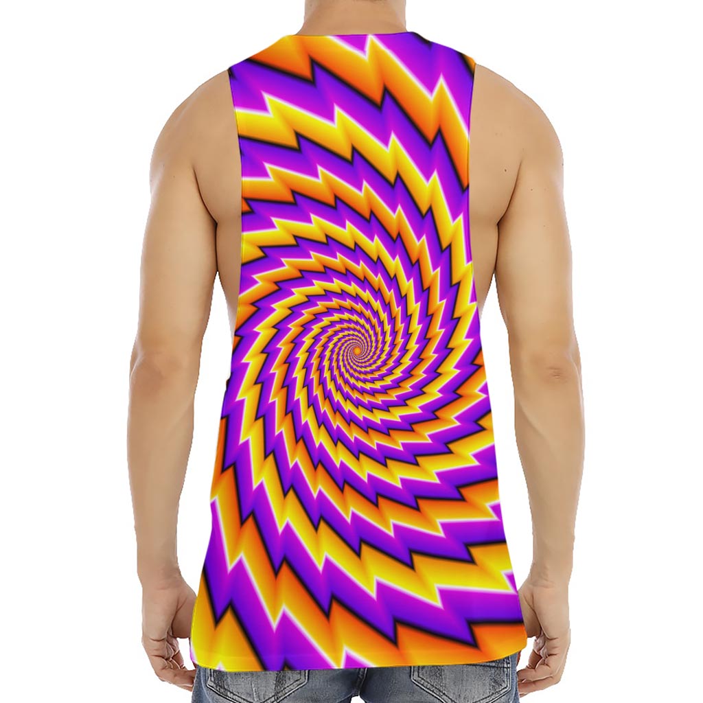 Yellow Twisted Moving Optical Illusion Men's Muscle Tank Top