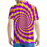 Yellow Twisted Moving Optical Illusion Men's Polo Shirt