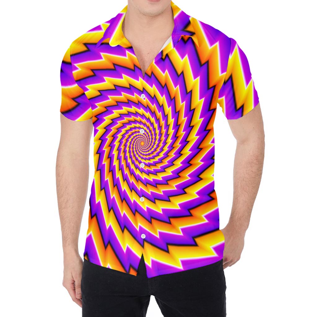 Yellow Twisted Moving Optical Illusion Men's Shirt