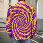 Yellow Twisted Moving Optical Illusion Men's Shirt Jacket